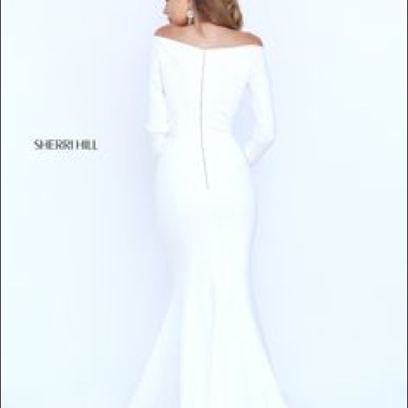 NWT Sherri Hill 52511 Ivory Meghan Markle Dress - Picture 3 of 3